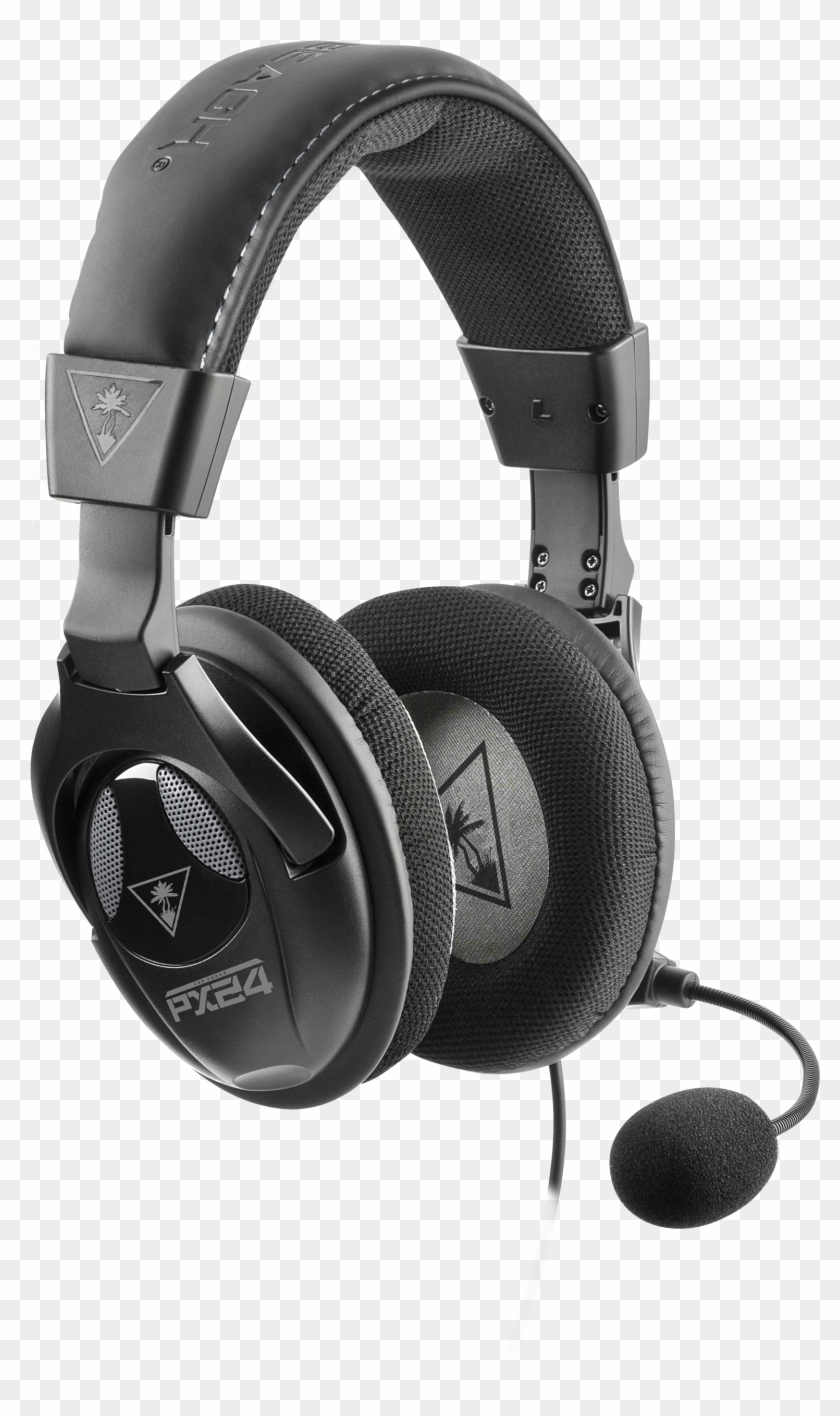 Px24 Virtual Surround Sound Gaming Headset For Ps4 - Turtle Beach Headset Black Clipart