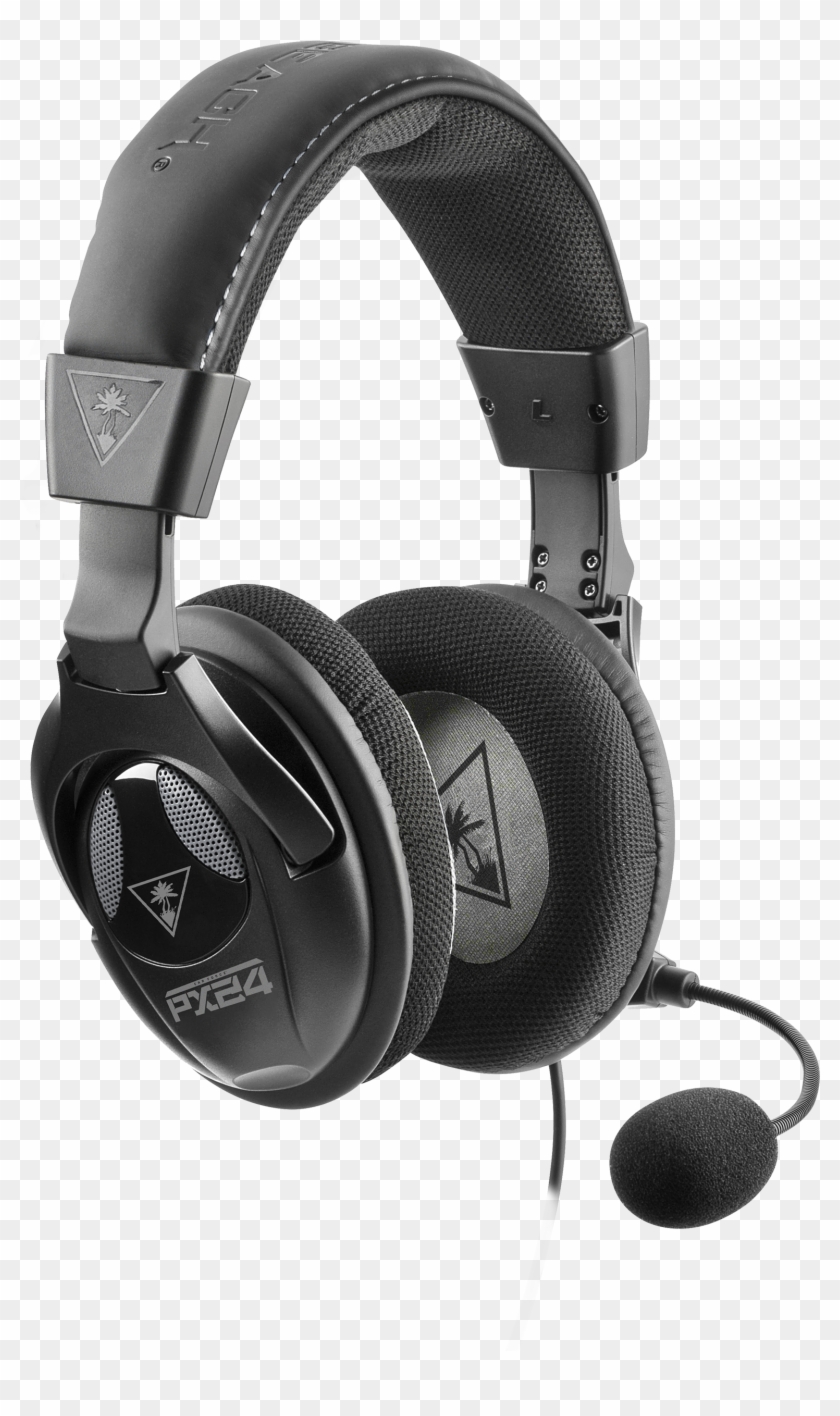 Px24 Virtual Surround Sound Gaming Headset For Ps4 - Turtle Beach Headset Black Clipart #1461033