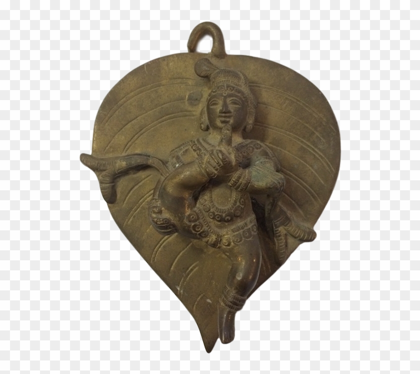 Baby Krishna Leaf - Bronze Clipart