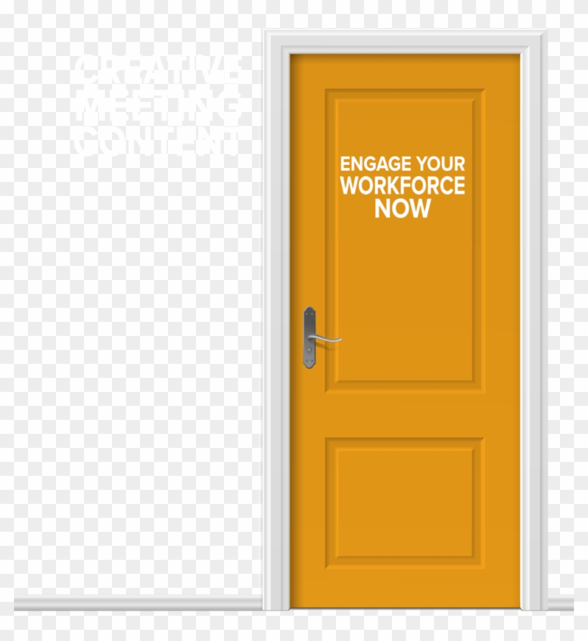 Orange Door White Text - Home Door Clipart #1461096