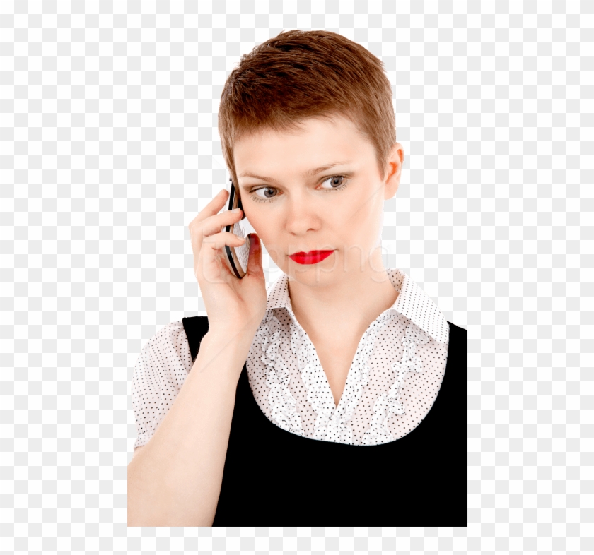 Business Woman On Mobile Phone Png - Woman On Phone Png Clipart