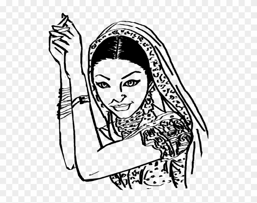 Dulhan Clipart Black And White - Png Download