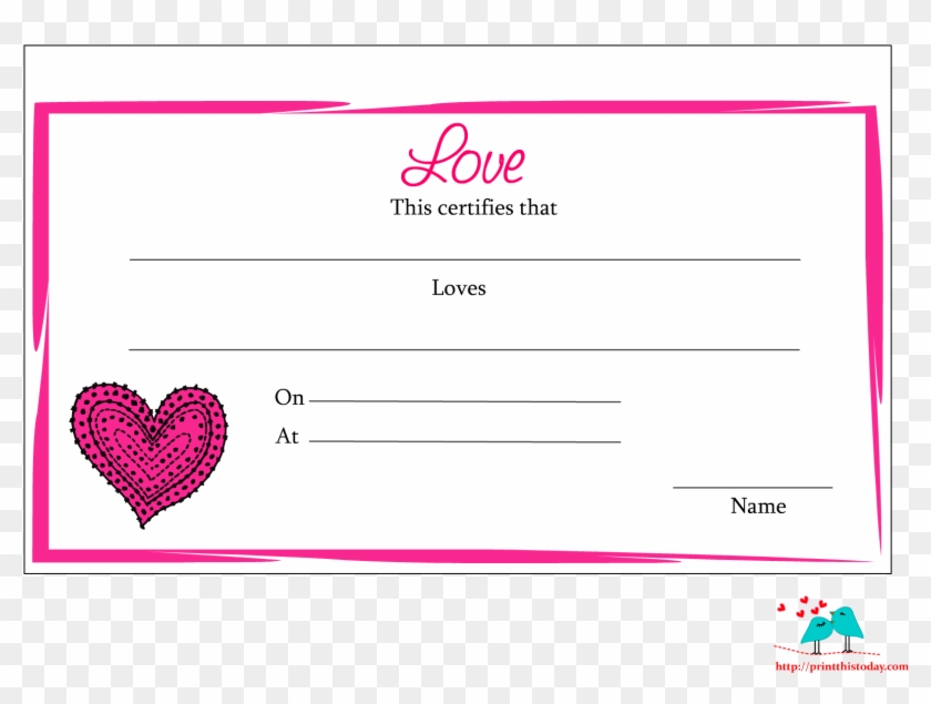 Free Printable Love Certificate - Love Certificates For Boyfriend Clipart #1466166