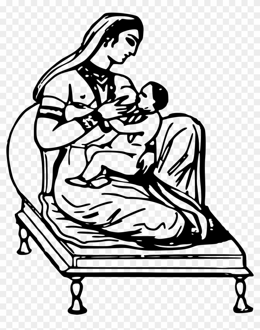 Big Image - Breastfeed In Indian Art Clipart #1466481