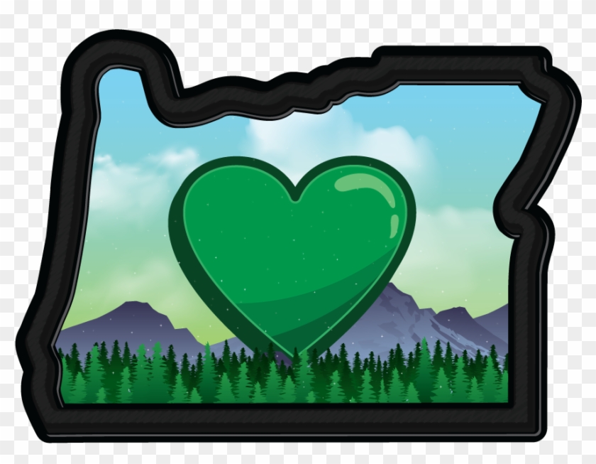 Free Heart In Oregon Sticker - Heart Oregon Clipart