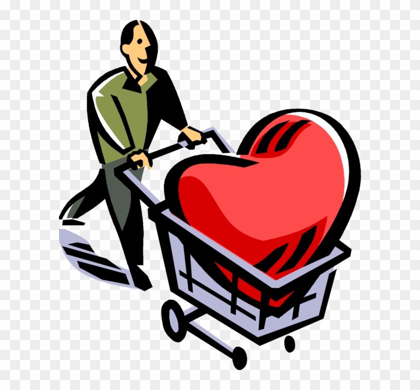 Vector Illustration Of Romantic Amorous Man With Love Clipart