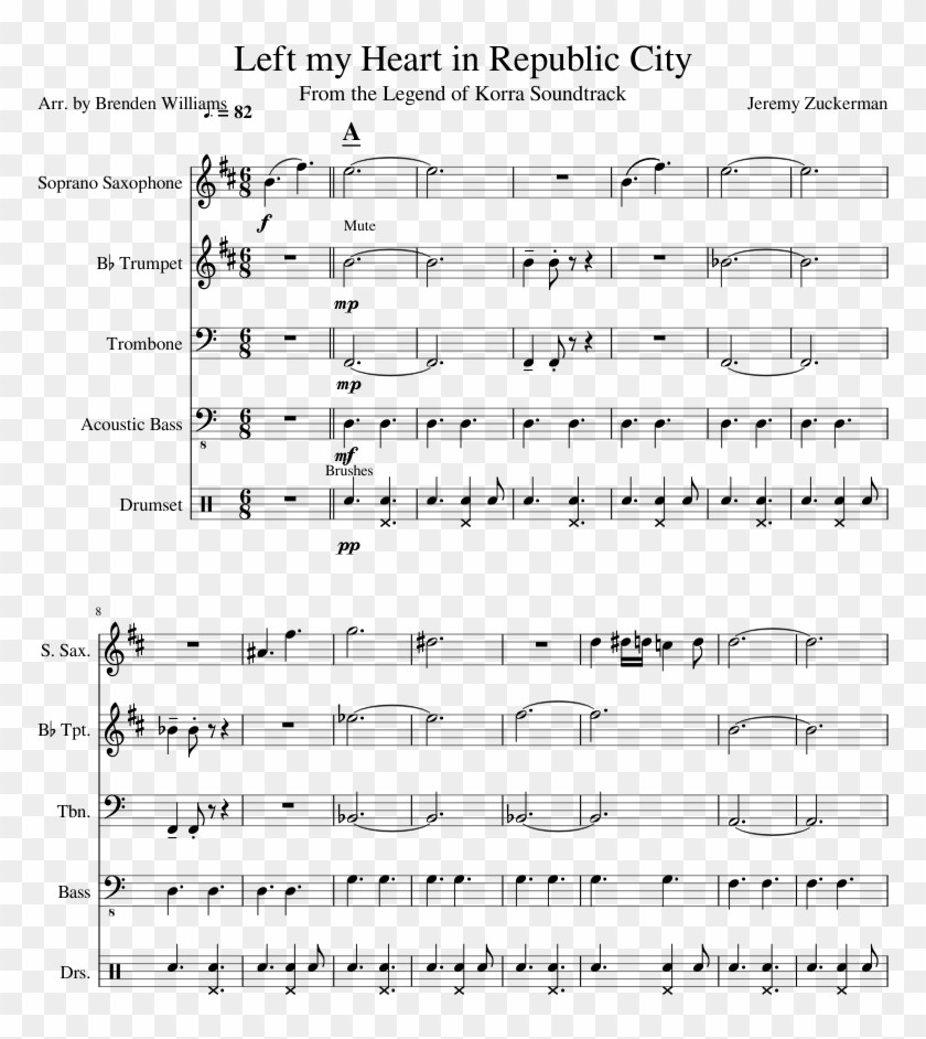 Left My Heart In Republic City Sheet Music Composed Praise To The Man Sheet Music Trumpet Clipart 1468945 Pikpng
