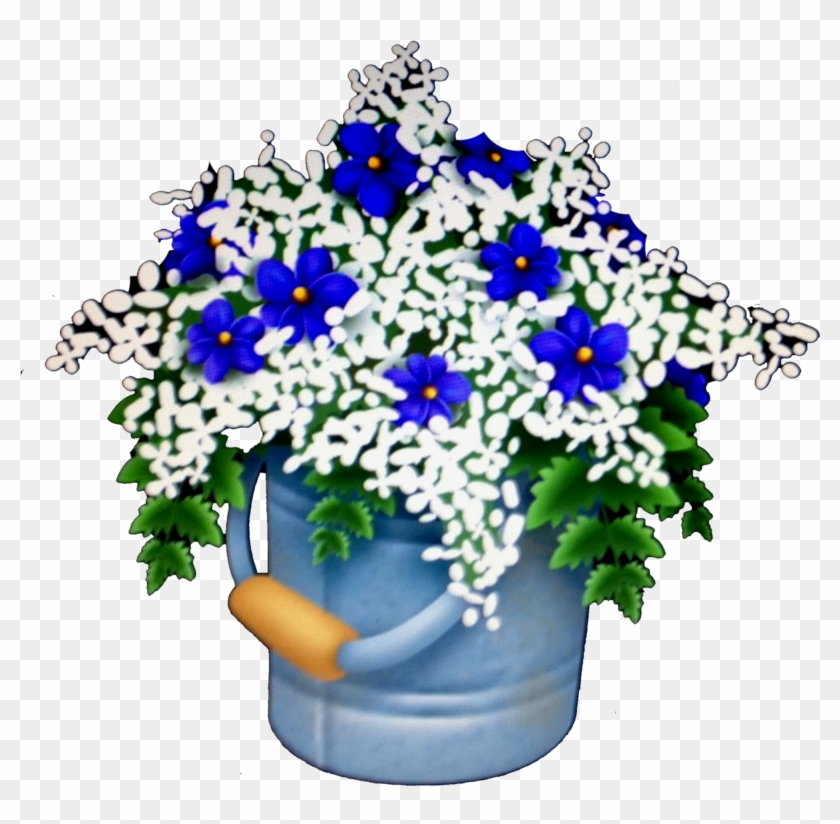 Blue Flower Bucket Clipart #1469786
