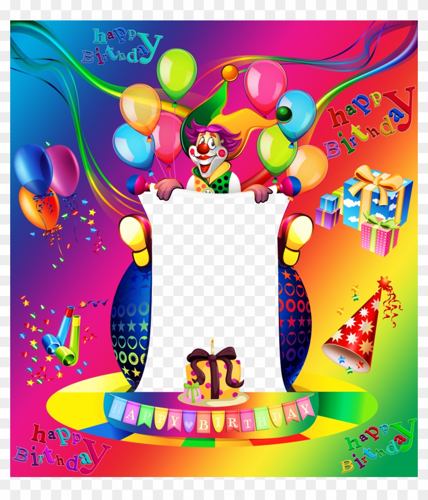 Happy Birthday Large Transparent Png Frame - Free Happy Birthday Photo Frames Png Clipart