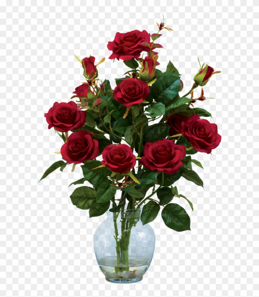 Rose Plant Png - Rose Arrangement In Vase Clipart #1470260