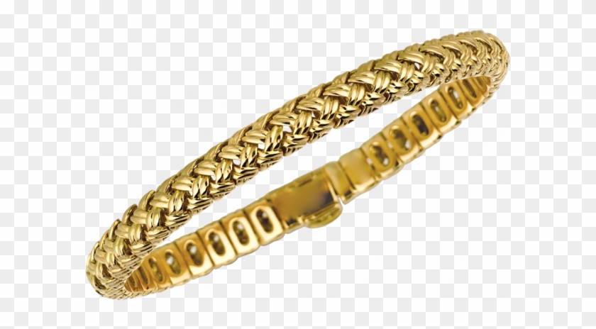 18kt Yellow Gold Vannerie Flexible Bracelet - Transparent Gold Bracelet Png Clipart #1470316