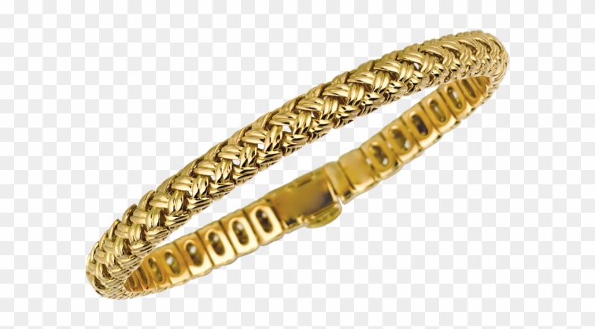 18kt Yellow Gold Vannerie Flexible Bracelet - Transparent Gold Bracelet Png Clipart