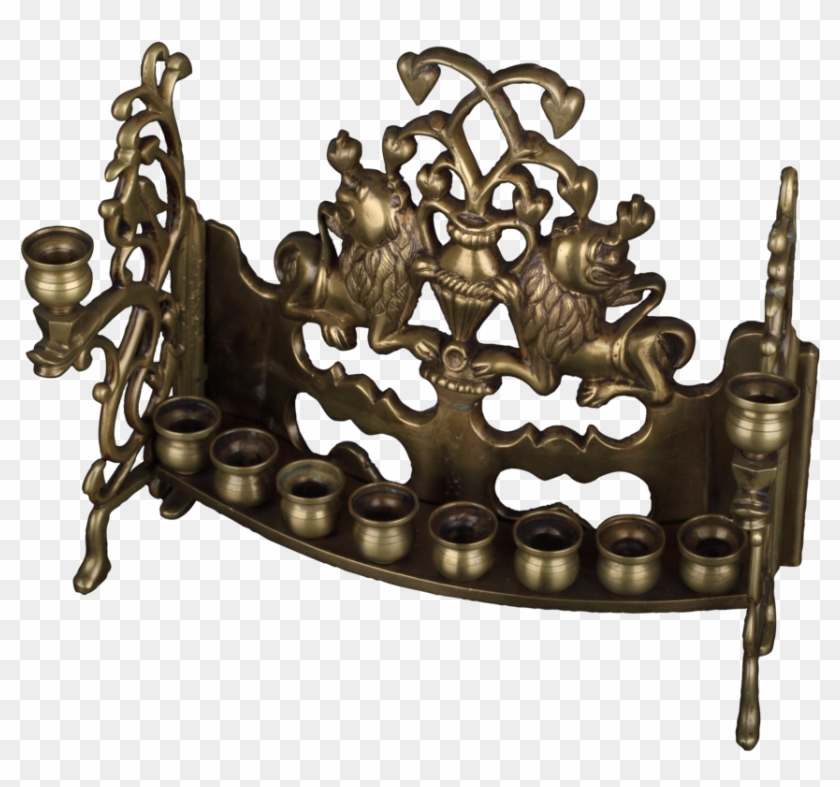 Hanukkah Lamp - Lampka Chanukowa Z Lwami Clipart #1470387