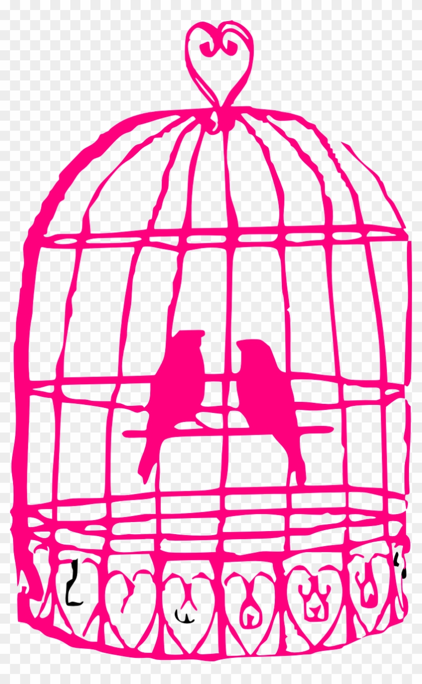 Bird In Cage Drawing Clipart #1470689