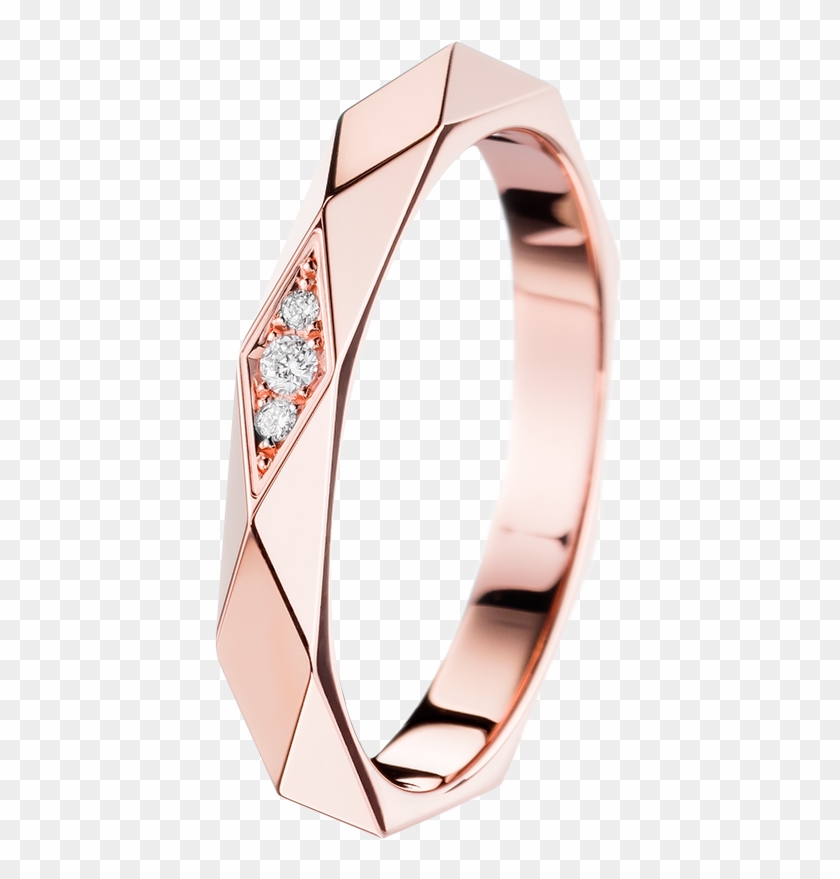 Facette Pink Gold Wedding Band - Alliance Facette Or Rose Boucheron Clipart #1470691