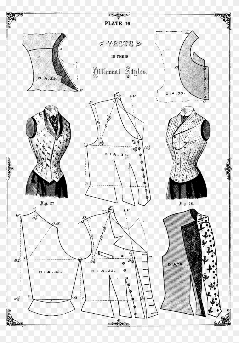 The Cutters' Practical Guide To The Cutting Of Ladies' - Victorian Womens Vest Pattern Clipart