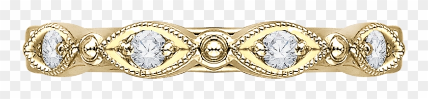 Ca0043b-37 - Yellow Gold Round Diamond Band Clipart #1471008