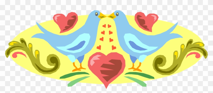 Vector Illustration Of Romantic Love Bird Animals With - Creative Arts Clipart