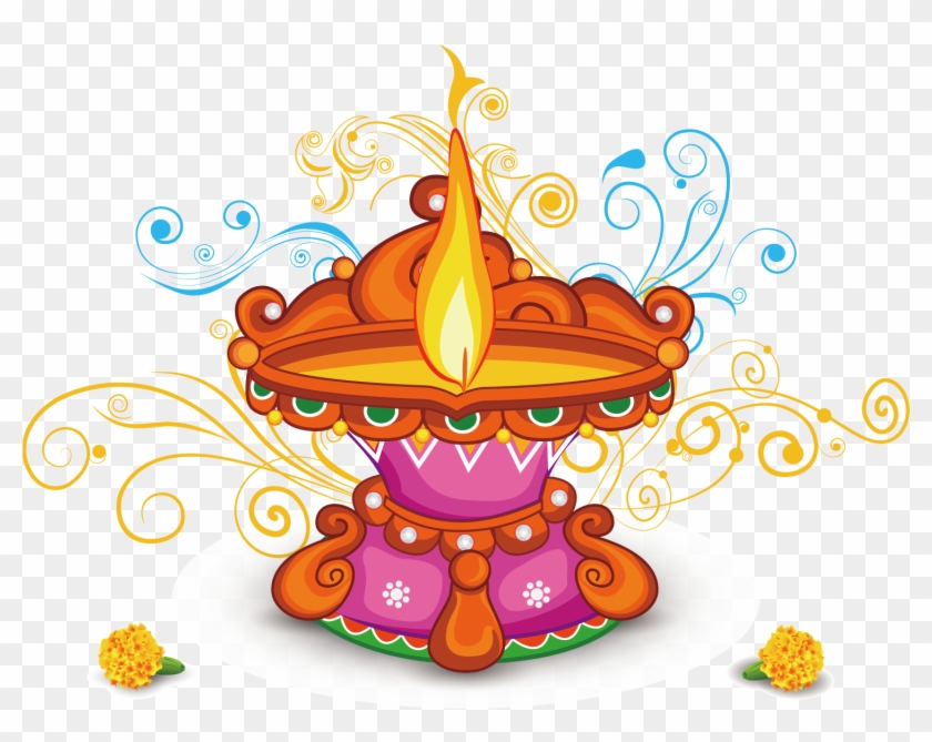 Indian Light Lamp Oil Diwali Free Transparent Image - Indian Lamp Png Clipart #1471234