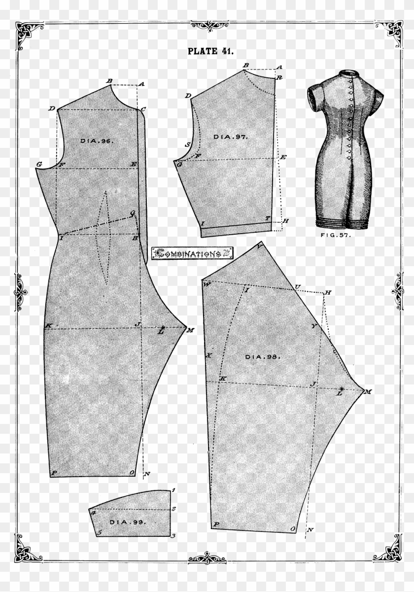 The Cutters' Practical Guide To The Cutting Of Ladies' - 1880s Combination Pattern Clipart