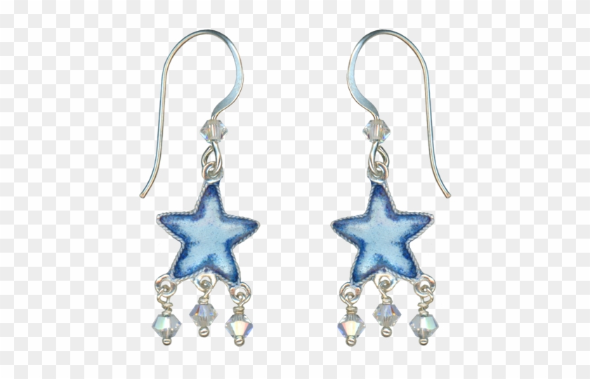 Blue Star Clean Up Copy - Star Silver Earrings Png Transparent Clipart
