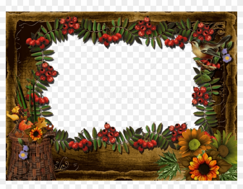 Free Png Transparent Fall Frame With Bird Png Images - Fall Transparent Clipart Frames