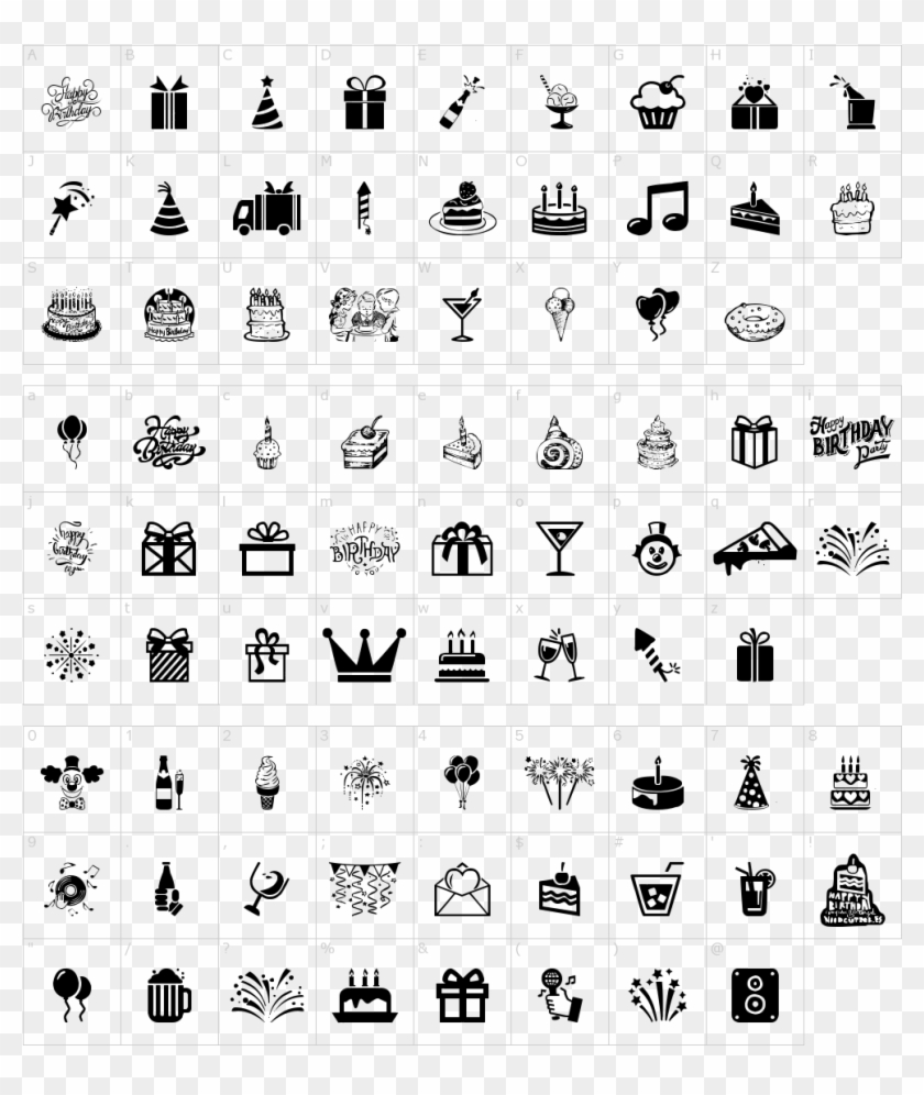Happy Birthday Font - Happy Birthday フォント Clipart