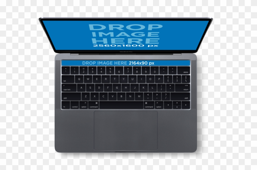 Macbook Pro With Touch Bar Mockup Over A Transparent - 13 Inch Macbook Pro Space Gray 2018 Clipart #1472136