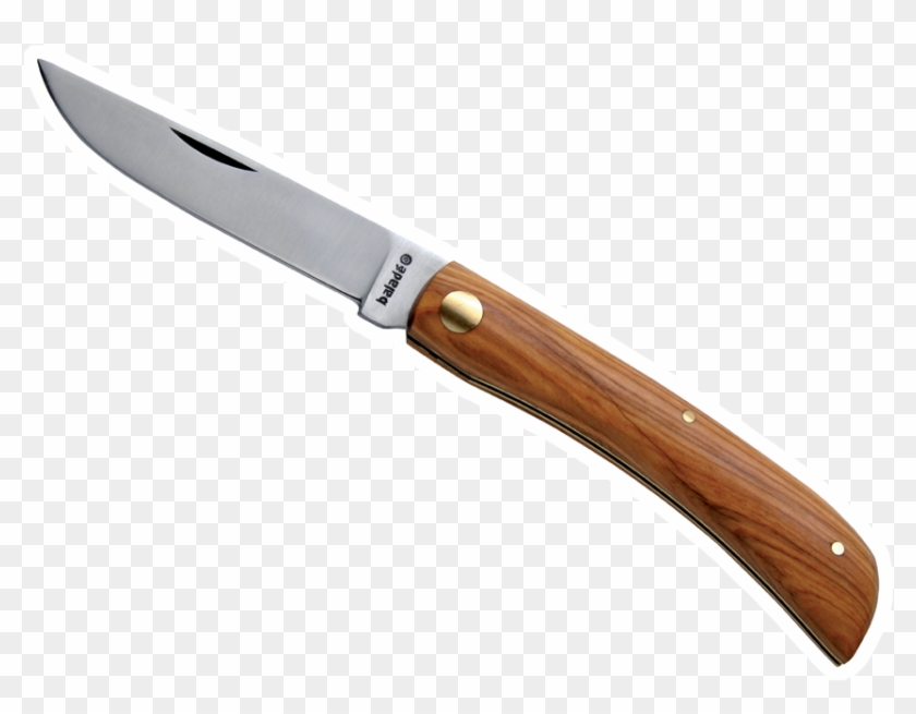 Traditional Pocket Knife 'terroir' Olive Tree Wood - Knife Clipart #1472203