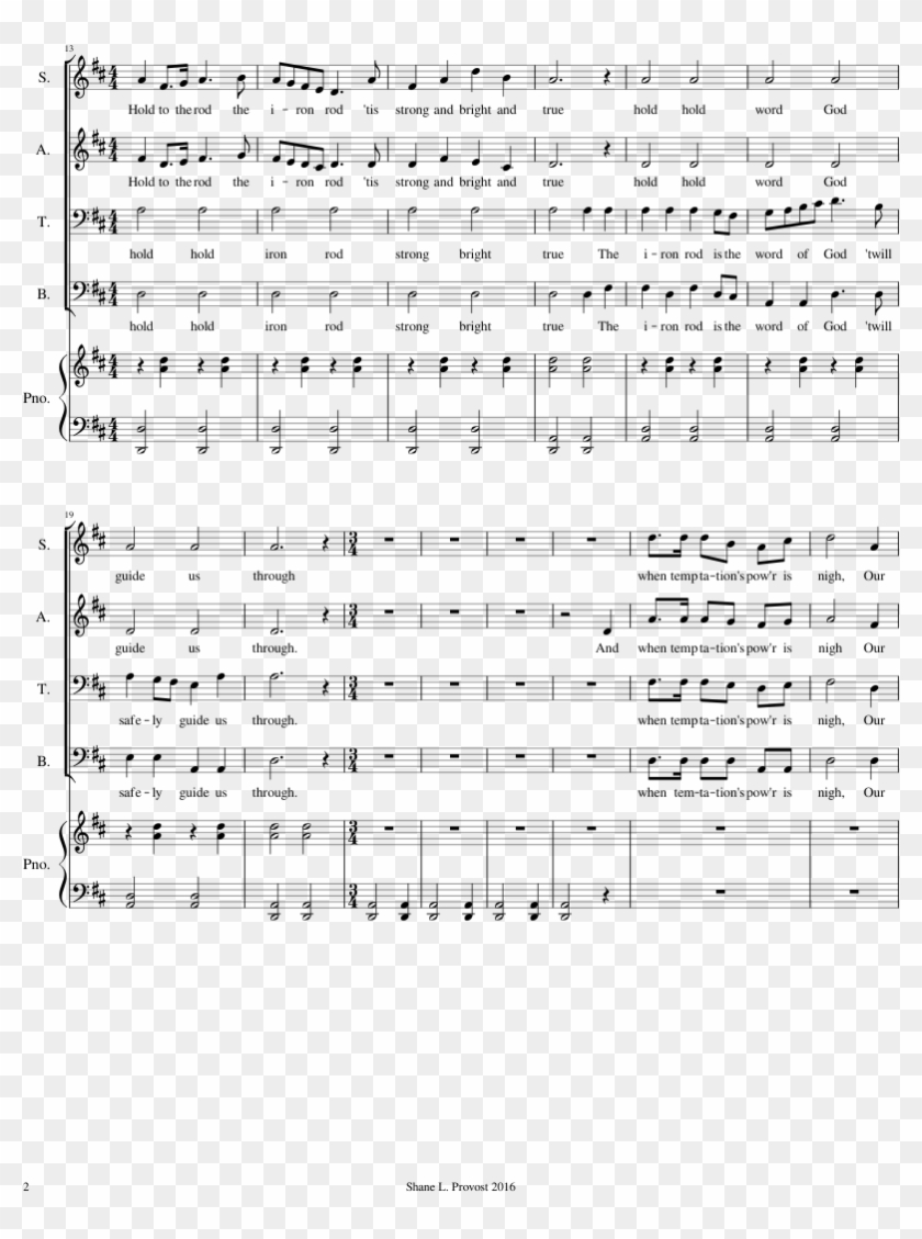The Iron Rod Sheet Music Composed By William Clayson - Adam Lay Ybounden Music Score Clipart