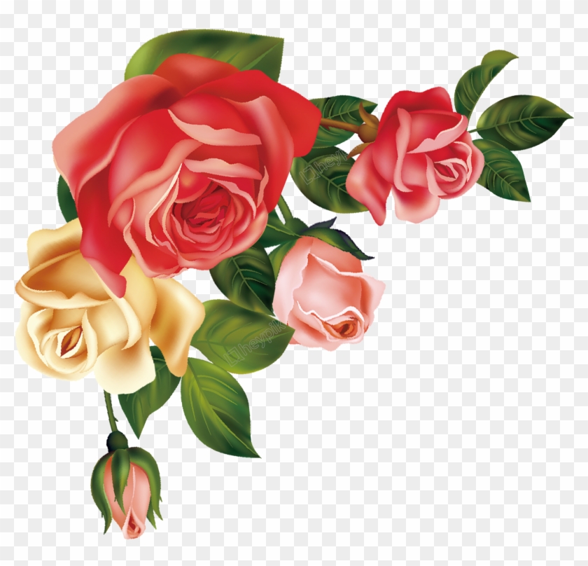 Cartoon Fashion Flower - กรอบ รูป ดอก กุหลาบ การ์ตูน Clipart