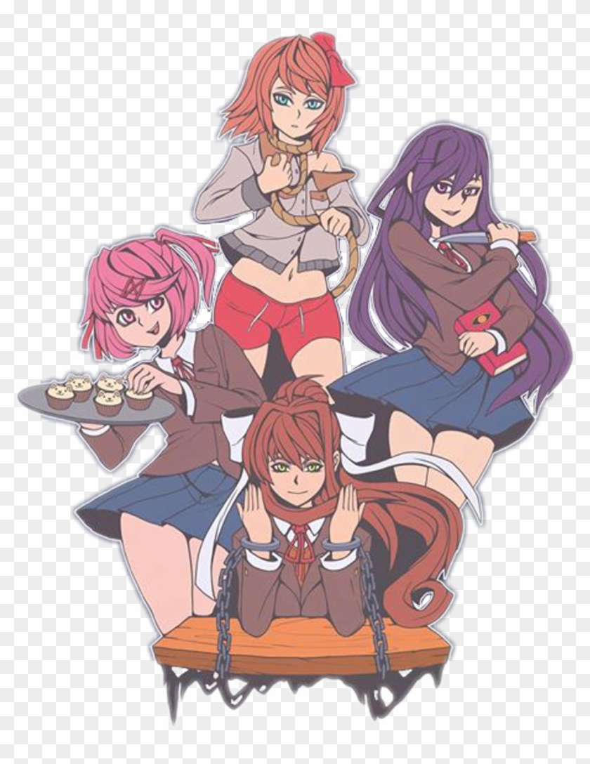 #yuriddlc #yuri #monika #natsuki #sayori #dokidokiliteratureclub - Monika Natsuki Sayori Yuri Clipart #1474180
