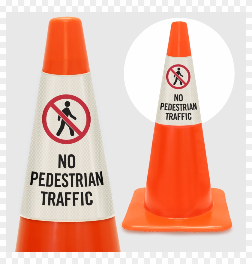 No Pedestrian Traffic Cone Collar - Entry Sign Clipart