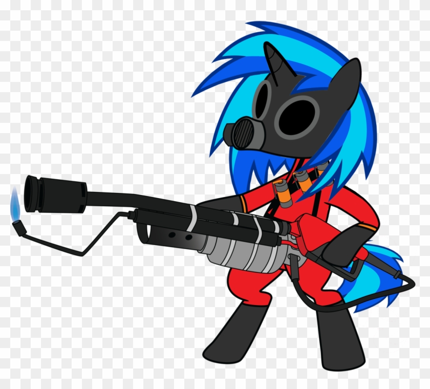 Scratchie, Bipedal, Dj Pon-3, Flamethrower, Gas Mask, - Cartoon Clipart #1474737