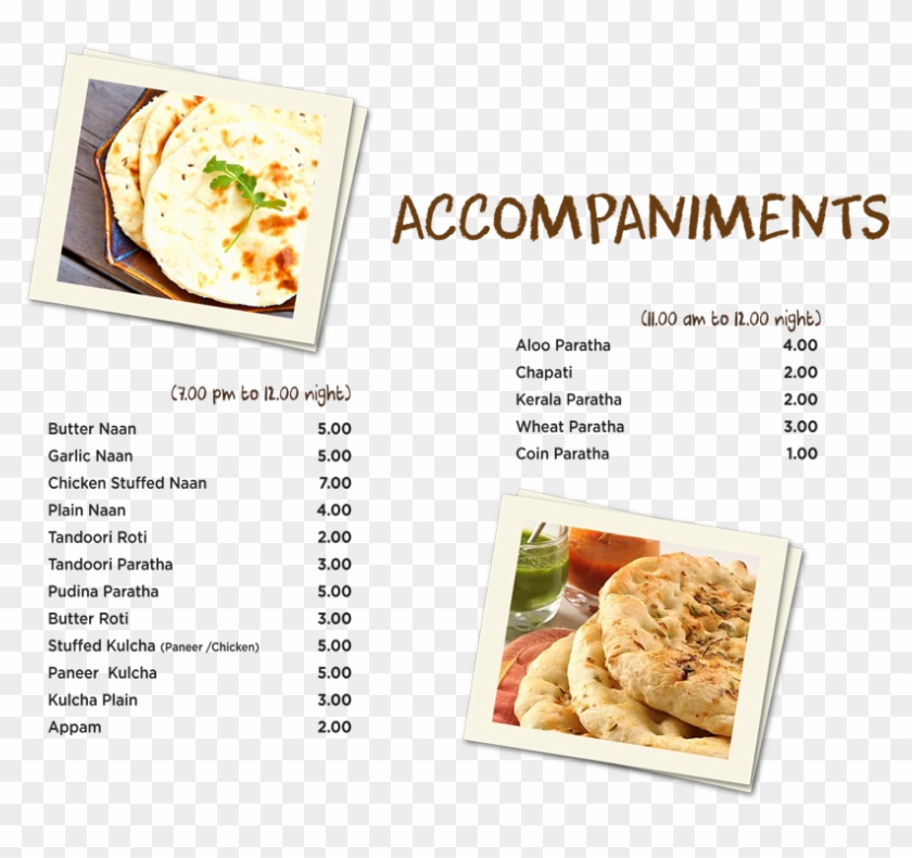 Accompaniments On A Menu Clipart