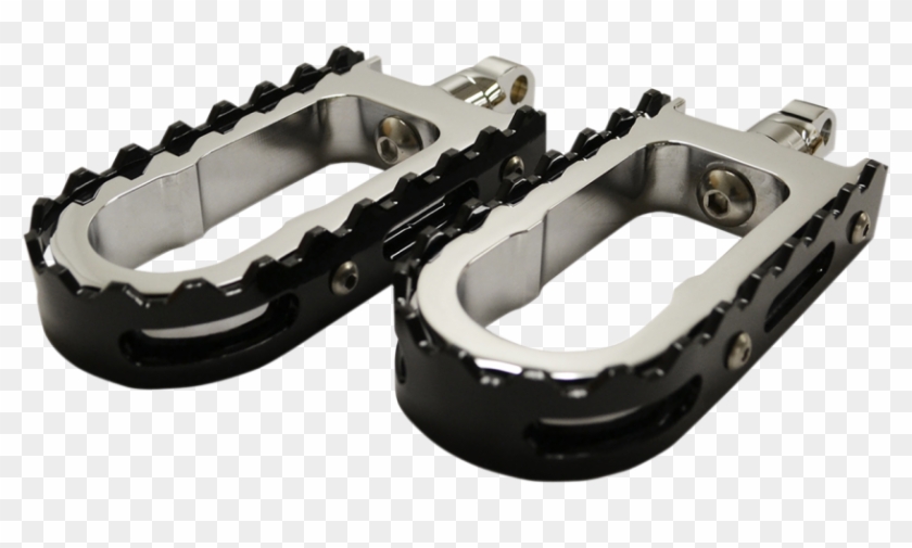 Chrome Bmx/beartrap Style Footpegs W/black Teeth - Bmx Foot Pegs Harley Clipart #1475391