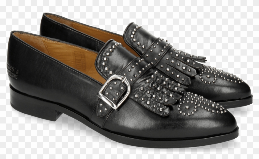 Loafers Jessy 26 Black Rivets Buckle - Shoe Clipart #1477379