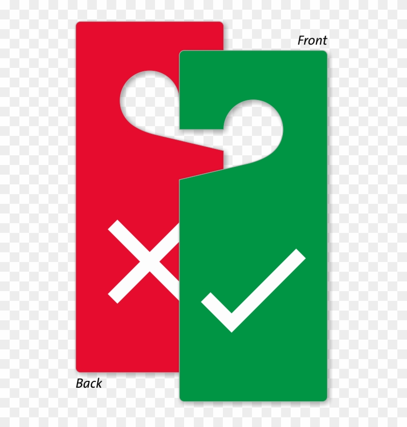 Tick And Cross Symbol Door Hang Tag - Door Handle Clipart