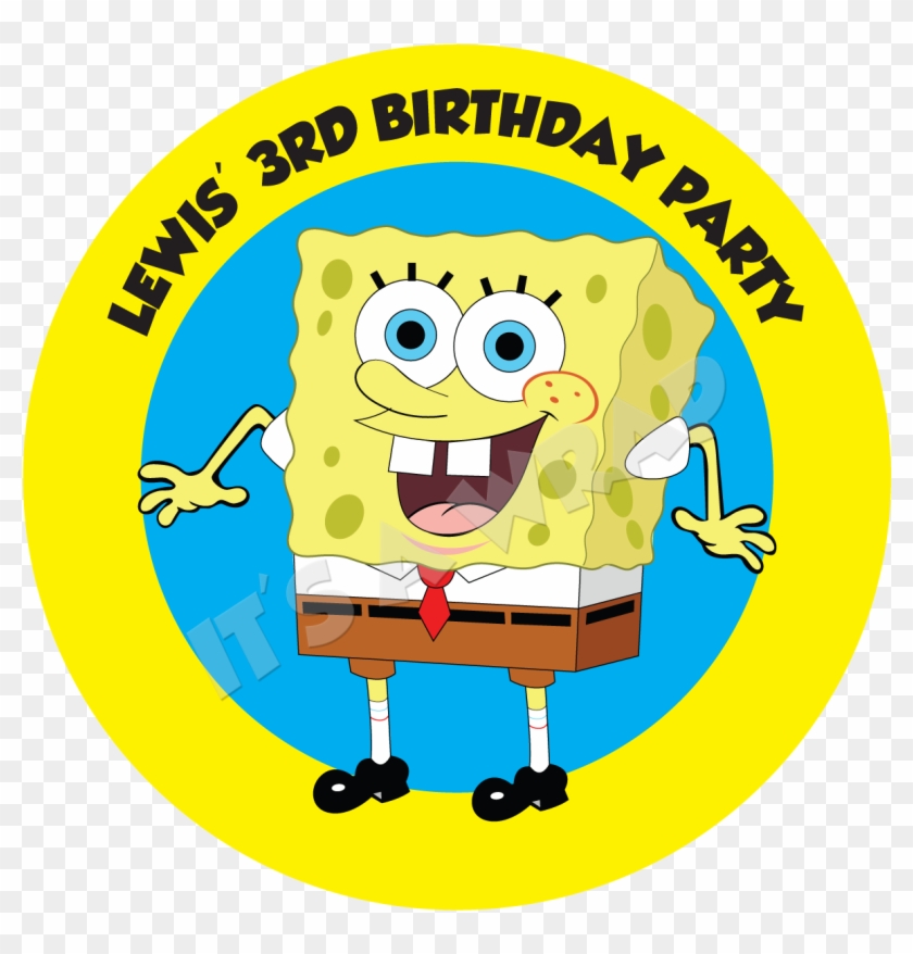 Spongebob Squarepants Party Box Stickers Partywraps - Cartoon Clipart #1480558