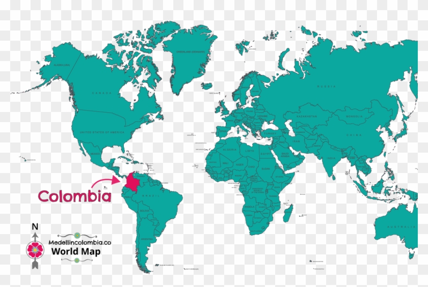 Where Is Colombia - Global Salmon Farm Map Clipart #1481531