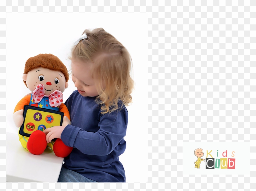 Kid Playing With Soft Toys Clipart