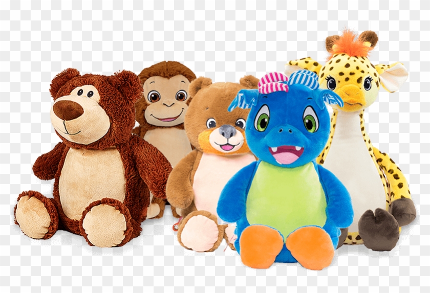 Group Of Personalised Teddies And Soft Toys - Stuffed Toy Clipart
