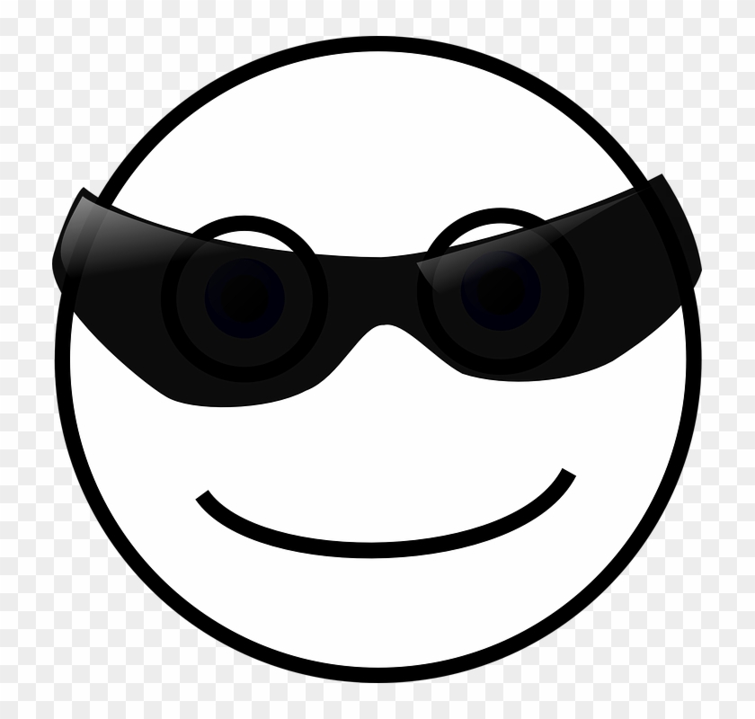 Drawn Spectacles Smiley Face - Cool Smiley Black And White Clipart