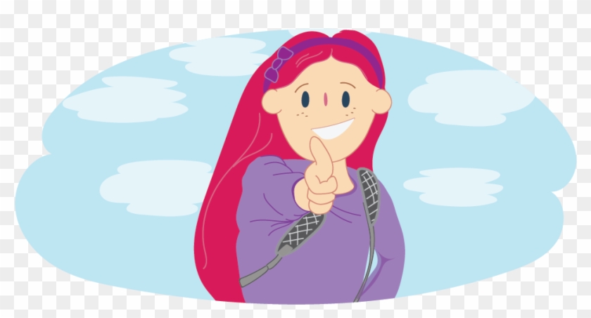 Girl Giving A Thumbs Up - Cartoon Clipart #1484038