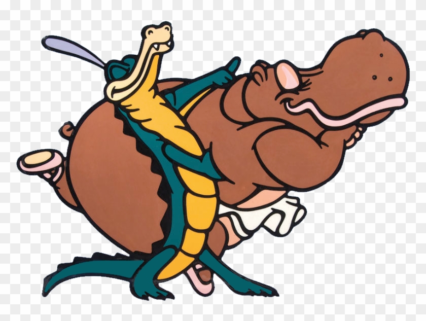 Crocodile And Hippo Fantasia Clipart #1484076