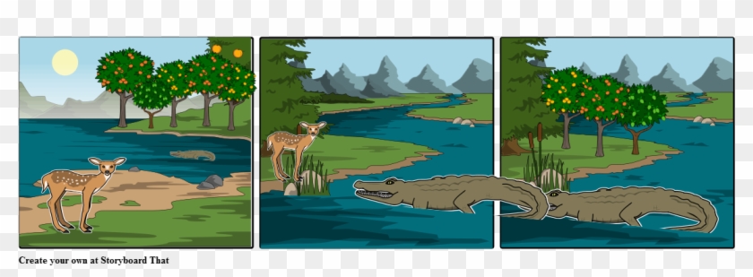 Deer And Crocodile - Crocodile And The Deer Cartoon Clipart #1484269
