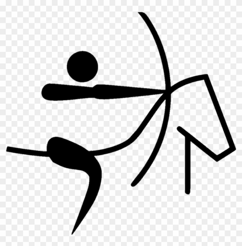 Distance-shooting Archery Pictogram - Modern Pentathlon Olympic Logo Clipart