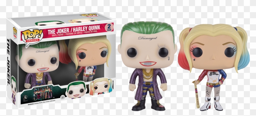 Metallic Joker & Harley Quinn Pop Vinyl Figure 2-pack - Funko Pop Joker Suicide Squad Clipart #1484585