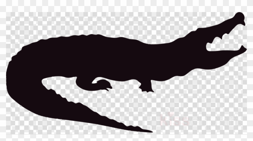 Alligator Silhouette Clipart Alligators Crocodile Clip - Brown Watercolor Banner Png Transparent Png #1484707
