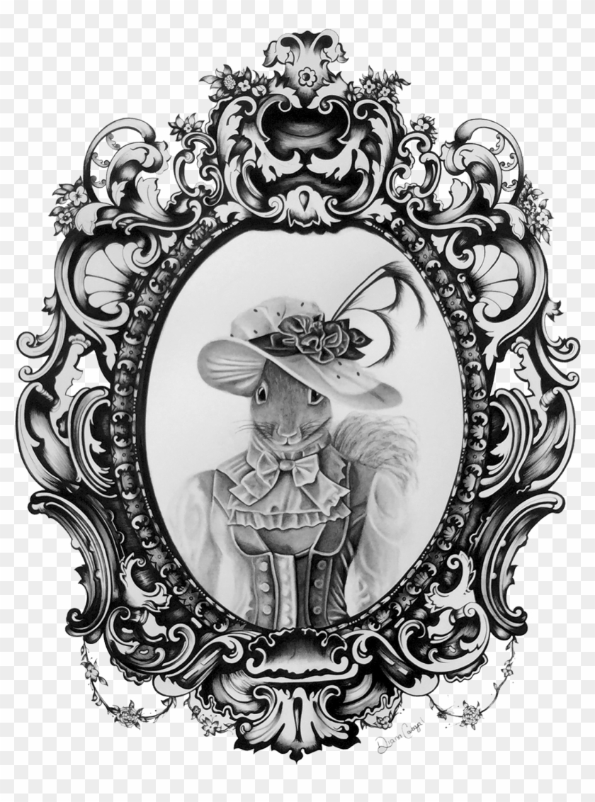 Victorian Squirrel By Diana Carbajal - Victorian Picture Frame Drawing Clipart